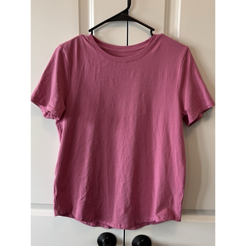 Lululemon Love Crewneck T-Shirt Velvet Dust Short Sleeve Curved Hem Sz 8